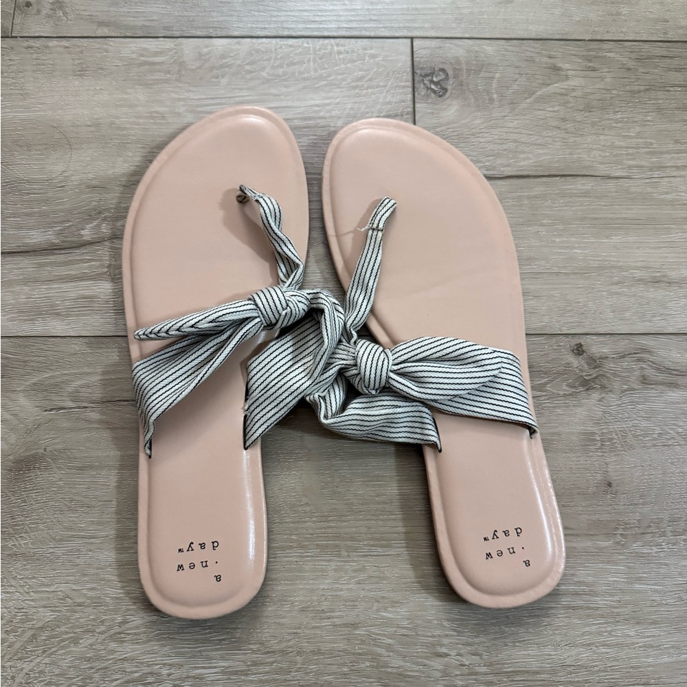 a new day Sandals with Striped Bow